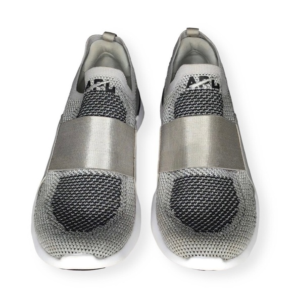 APL TechLoom Bliss Sneakers in Metallic Silver/White/Black. - Picture 1 of 16